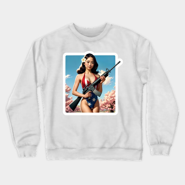 Pinup Girl Crewneck Sweatshirt by Rawlifegraphic